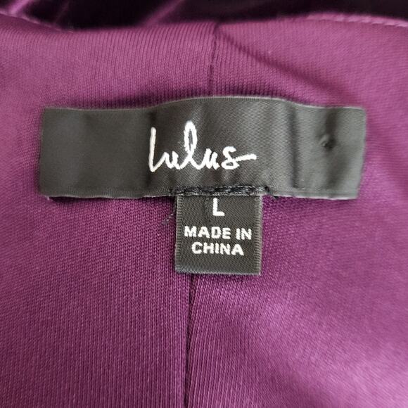 Lulus Jacinda Plum Purple Velvet True Wrap Maxi Dress Size Large Dark Romantic - Picture 3 of 8